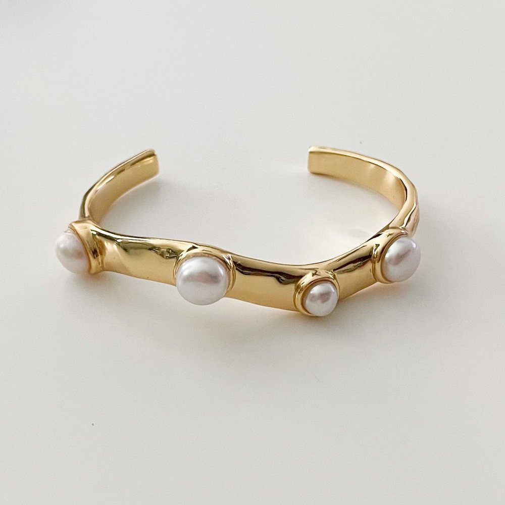 J. Crew Freshwater Pearl Inlay Cuff, Multiple Sizes